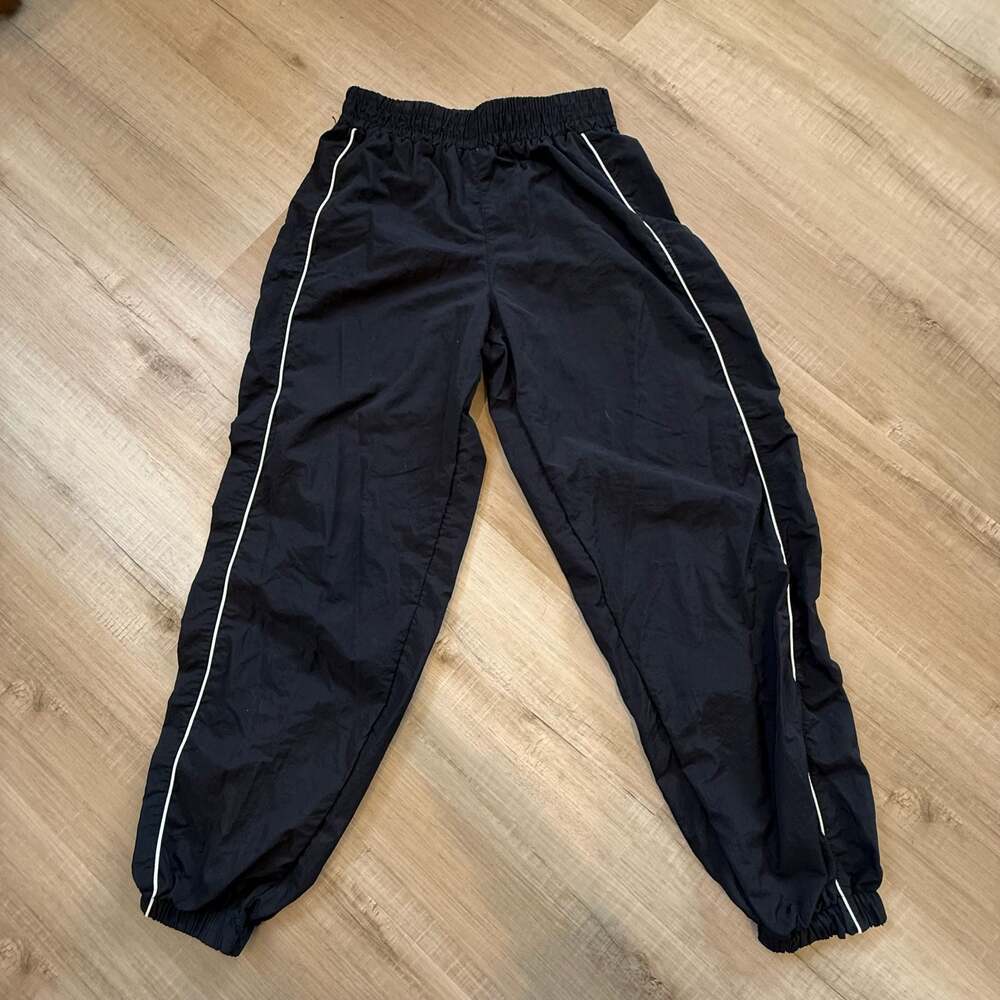 Vintage NFL Ultra Game Black Nylon Track Pants Size Small